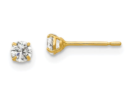 14k Round CZ Post Earrings (Style XD26CZ)