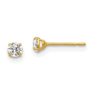 14k Round CZ Post Earrings (Style XD26CZ)