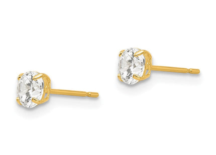 14k Round CZ Post Earrings (Style XD27CZ)