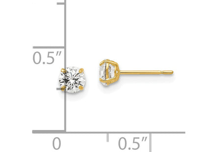 14k Round CZ Post Earrings (Style XD27CZ)