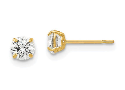 14k Round CZ Post Earrings (Style XD27CZ)
