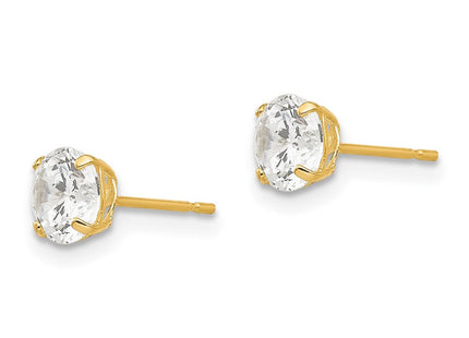 14k Round CZ Post Earrings (Style XD28CZ)