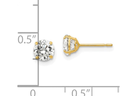 14k Round CZ Post Earrings (Style XD28CZ)