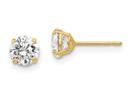 14k Round CZ Post Earrings (Style XD28CZ)