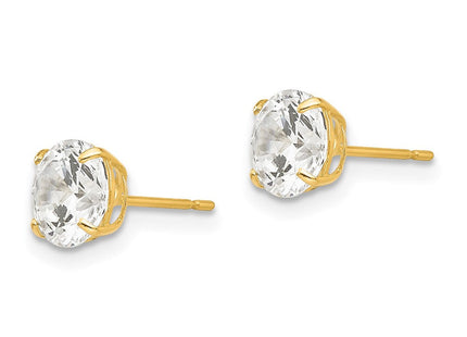 14k Round CZ Post Earrings (Style XD29CZ)