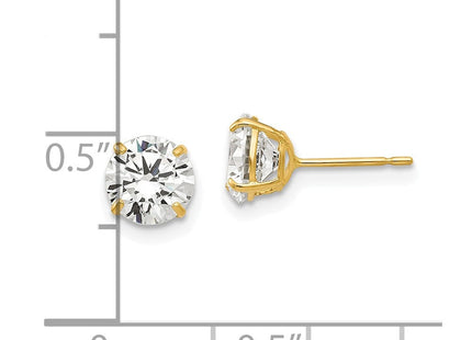 14k Round CZ Post Earrings (Style XD29CZ)
