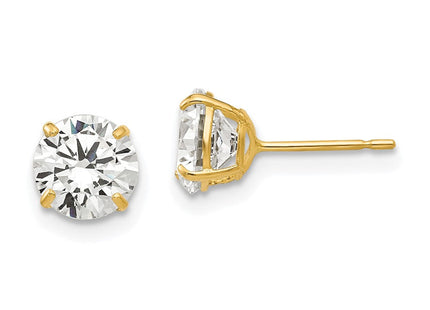 14k Round CZ Post Earrings (Style XD29CZ)