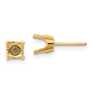 14k Round Stud Earring Mounting w/backs (Style XD2)