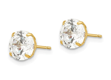 14K gold cubic zirconia earrings, alternate view