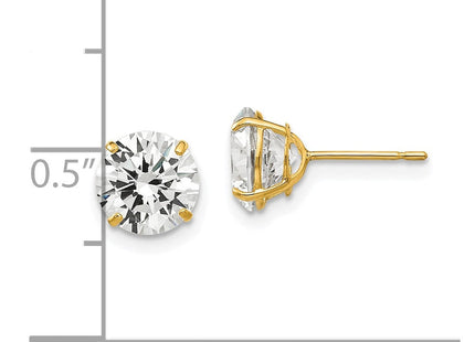 14K gold cubic zirconia earrings, further view