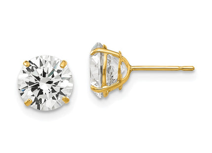 14k Yellow Gold Earrings Style XD30CZ - Classique Jewelry Inc.