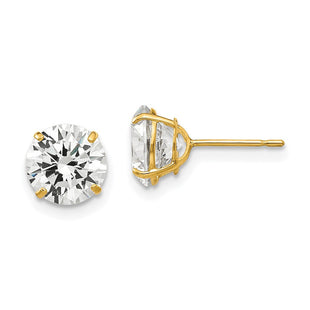14k Round CZ Post Earrings (Style XD30CZ)