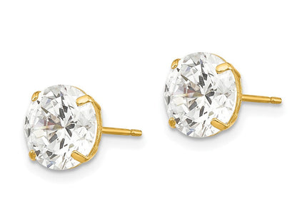 14k Round CZ Post Earrings (Style XD31CZ)