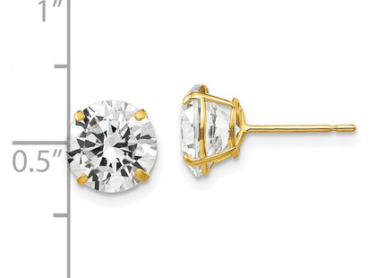 14k Round CZ Post Earrings (Style XD31CZ)