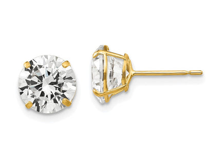14k Round CZ Post Earrings (Style XD31CZ)