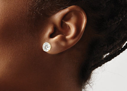 14k Round CZ Post Earrings (Style XD32CZ)