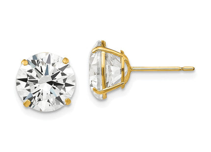 14k Round CZ Post Earrings (Style XD32CZ)