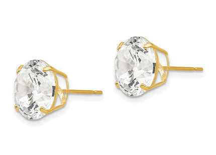 14k Round CZ Post Earrings (Style XD33CZ)