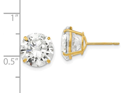 14k Round CZ Post Earrings (Style XD33CZ)