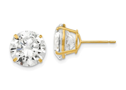 14k Round CZ Post Earrings (Style XD33CZ)