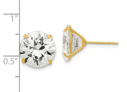 14k Round CZ Post Earrings (Style XD34CZ)