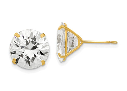 14k Round CZ Post Earrings (Style XD34CZ)