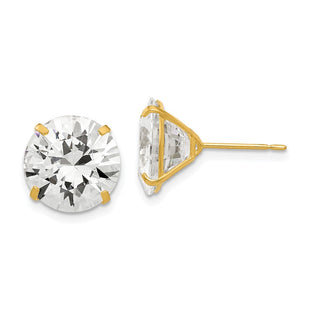 14k Round CZ Post Earrings (Style XD34CZ)