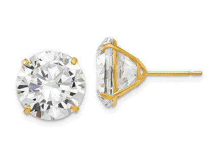 14k Yellow Gold Earrings Style XD35CZ - Classique Jewelry Inc.
