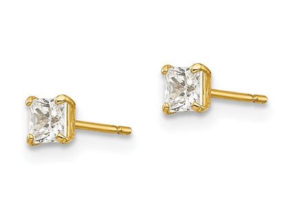 14K gold cubic zirconia earrings, alternate view