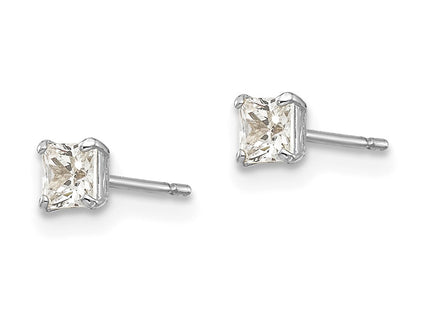 14K white gold cubic zirconia earrings, alternate view