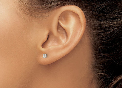 14K white gold cubic zirconia earrings, another view