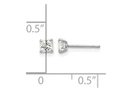 14K white gold cubic zirconia earrings, further view