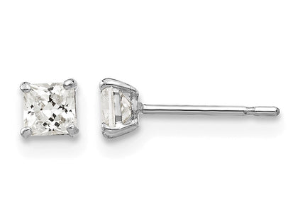14K white gold cubic zirconia earrings