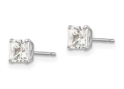 14K white gold cubic zirconia earrings, alternate view
