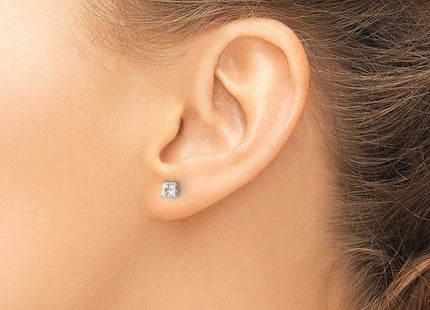 14K white gold cubic zirconia earrings, another view