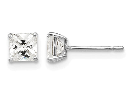 14K white gold cubic zirconia earrings