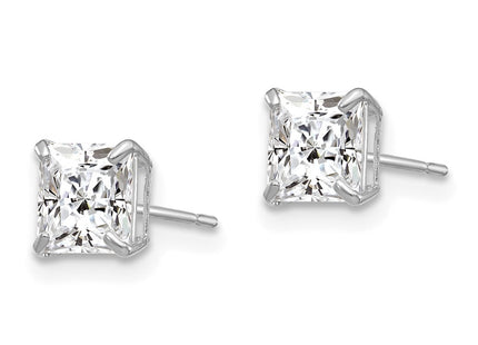14K white gold cubic zirconia earrings, alternate view