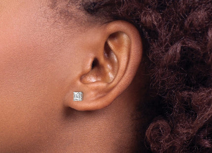 14K white gold cubic zirconia earrings, another view