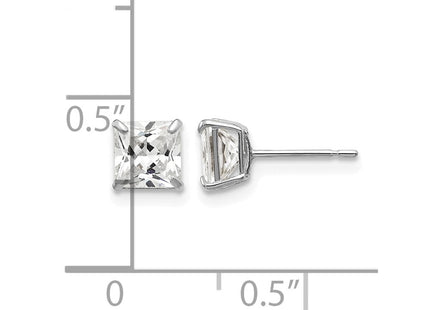 14K white gold cubic zirconia earrings, further view