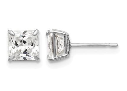 14K white gold cubic zirconia earrings