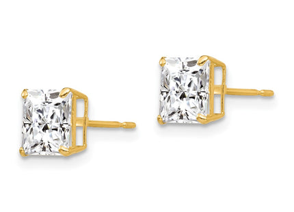 14K gold cubic zirconia earrings, alternate view