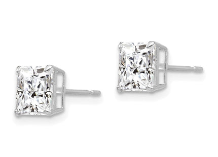 14k White Gold Square CZ Post Earrings (Style XD39WCZ)