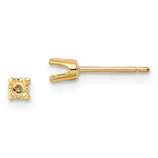 14k Round Stud Earring Mounting w/backs (Style XD3)