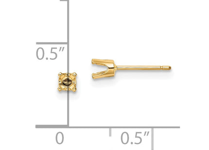 14k Round Stud Earring Mounting w/backs (Style XD4)