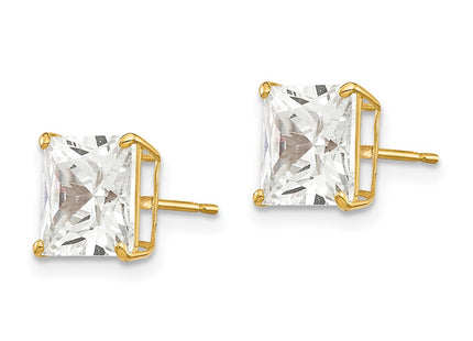 14K gold cubic zirconia earrings, alternate view