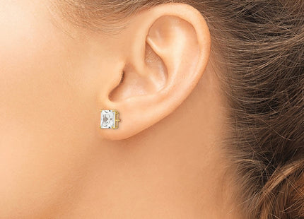 14K gold cubic zirconia earrings, another view