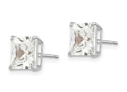 14K white gold cubic zirconia earrings, alternate view