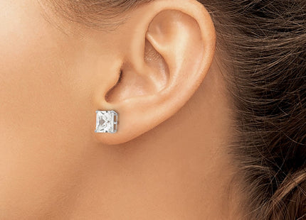 14K white gold cubic zirconia earrings, another view