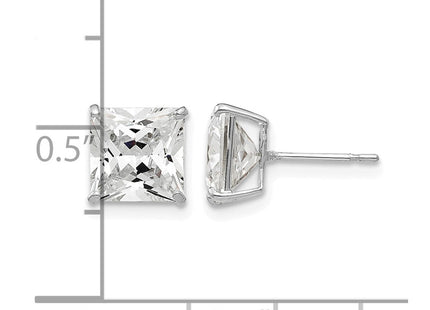 14K white gold cubic zirconia earrings, further view