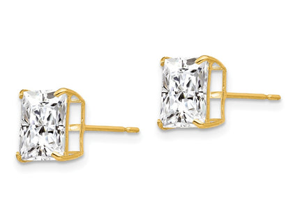 14K gold cubic zirconia earrings, alternate view